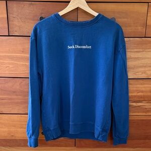 Seek Discomfort Embroidered Crewneck Sweatshirt